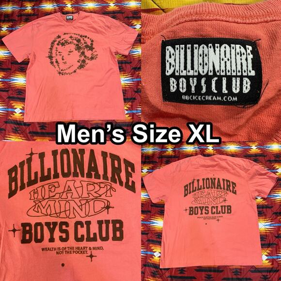 Billionaire Boys Club Other - BBC Billionaire Boys Club Astronaut Helmet Embroidered Pink T-Shirt Men’s Sz XL